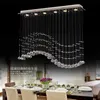 Lâmpadas pendentes design moderno led cortina onda k9 lustres de teto de cristal de luxo