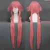 Anime The Future Diary Yuno Gazai Różowy Długi Wig Cosplay Włosy Mirai Nikki Peruki