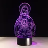 Presente de Páscoa Jesus Christ 3D Night Light Touch Colorido Led Table Lamp Usb Acrílico Night Light Decoração de Casa Decoração Presentes