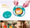 Baby Bowl 360 Rotera Universal Gyro Spill-Proof Bowl Ny Baby UFO Topp Skål Rätter Högkvalitativa Barn Foder Leksaker Rätter Rolig Gift J441