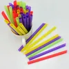 Wholesale-100Pcs Multi-color Plastic Jumbo Large Drinking Straws For Cola Drink Smoothie Milk Juice Birthday Wedding Decor Party Supplies