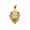 Hip-Hop-Strass Iced Out-Löwe-Kopf-hängende Halsketten-18K Gold überzogen Bling Charm-Anhänger für Frauen Männer