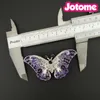 50 pcs/lot 50mm Silver Tone Pretty Wedding Purple Butterfly Brooches Vintage Rhinestone Crystal Animal Insect Brooch Pin For Women