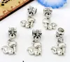 100 stks / partij Tibetan Silver Legering Fox Charms Dangle Beads Fit Europese Hanger Armband Sieraden Maken DIY 25x12mm Gat 4mm