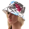 Wholesale- Women Sun Screen Bucket Hat Summer Bohemian Style Printing Travel Cap