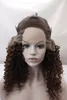 High density Hair Wig Dark Brown kinky curly Synthetic lace front wig for Black Women Cheap Short Curly Wigs Afro Kinky Curl Synth299v