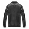 Partihandel-2017 Höst PU Läderjacka Slim Fit Mens Leather Jacket Stand Collar Jaqueta de Couro Masculina Plus Size M-XXXL