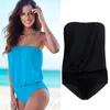 One piece plus size swimwear for women multi color multi size wiping chest strapless one piece swimsuits bikinis sexy swimsuit material