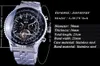 Jaragar Aviator Series Argento Acciaio inossidabile Toubillion Design Scala Quadrante Orologi da uomo Top Brand Orologio automatico di lusso Orologio D18284L