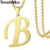 Pendant Necklaces BEIJIA A-Z 26 Letters Necklace For Women Gold Color Chain 55cm Fashion Jewelry KP419-KP444