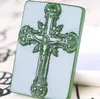 Neue natürliche Jade China grüne Jade Anhänger Halskette Amulett Glück Kreuz Anhänger Statue Sammlung Sommer Ornamente Naturstein