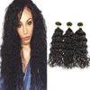 Extensões de cabelo humano virgem não processado da Mongólia 3 feixes molhados e ondulados de 8 a 28 polegadas feixes de cabelo de onda de água cor natural