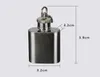 High Quality Durable Portable 1oz Mini Stainless Steel Hip Flask Alcohol Wine Flagon With Keychain