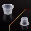 100 stks / zak Plastic Microblading Tattoo Inkt Cap Cup Pigment Clear Houder Container M Grootte Voor Naald Tip Grip Voeding