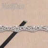 Missrdress ręcznie robiony pasek ślubny srebrny krystalicznie klejnot żegledowe wstążki dysze sznurkowe Pasek do sukni ślubnej YS8105374057