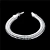 flat silver bracelets for women