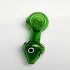 mushroom dry herb pipe peanut spoon pipe heady little pocket pipe 3.3 inch green hand-blown glass smoking pipes