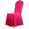 Wedding Banquet Chair Protector Slipcover Decor 10 Colors Pleated Skirt Style Chair Covers Elastic Spandex High Quality