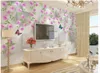 Papier peint Photo personnalisé KTV Original 3D cubes floral papillon fond mur Art Mural pour salon grande peinture décor à la maison