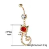 Mode Sexy chat cristal personnalité nombril anneaux Piercing Zircon cadeau corps bijoux nombril Piercing anneaux