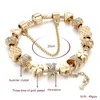 Szelam Fashion White Crystal Key Charme Armband für Frauen Gold European DIY Perlen Armbänder Armreifen Pulseira SBR170013239g