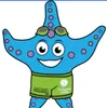 Costume da mascote da estrela do mar Azul personalizado adicionar um logotipo Adulto Tamanho frete grátis