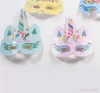 Adorável Metade Máscaras de Rosto De Glitter De Ouro Papel Unicórnio Masquerade Máscara Para O Bebê Crianças Festa de Aniversário Decoração Suprimentos Moda 13dy BB