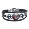 Mode Neues Design Multi Layer Geflochtene Armbänder Schöne Baby Kunst Bild Glas Cabochon Schwarz Leder Wrap Magnetische Armband Für Männer Frauen L