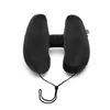 Smelov ergonomic adjustable travel pillow comfortable air inflatable neck pillow cervical U shaped for airplane black