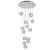 Moderne LED-kristallen kroonluchter grote bubbel kristallen lamp 14 lichten hangen lustres de cristal trap hanglamp armatuur