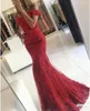 2018 Vintage Kırmızı Balo Abiye Vestidos De Fiesta Kapalı Omuz Sevgiliye Aplike Dantel Mermaid Kısa Kollu Abiye