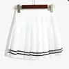 Skirts Drop ship high waist ball pleated skirts Harajuku Mori girls stripe aline sailor Summer skirt Cosplay Japanese school uniform