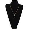 Mens Mini Ruby Pendant Necklace Gold Cuban Link Chain Fashion Hip Hop Halsband smycken för Men1600705