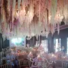 New Arrival Elegant Artificial Hydangea Silk Flower Vine Home Wall Hanging Wisteria Garland 14 colors Available For Wedding Xmas Decoration