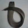 Silver Grey Tape Extension 100g 2.5g/pc Tape In Human Hair Extension 40pcs/pack Seamless Straight Skin Weft Hair