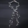 Mariage mariée cristal fascinateurs longue chaîne de cheveux bijoux strass couronne princesse reine coiffure bal or argent bande de cheveux Ac6442170