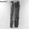 Wonderheel new extreme high heel 7" wedges heel ballet thigh high boot sexy high heels lace up matte leather over the knee boots