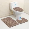 Bath mat,3 Piece Bathroom Rug Set,European and American style Flannel Non Slip Toilet Seat Cover Set