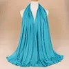 Singel Jersey Scarf Polyester Muslim Hijab Head Cover Bandana Mujer Pearl Plain Stale Arab Womens Cape 180g 21Colors Bufanda