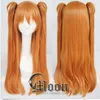 Asuka Soryu Asuka Langley Orange 2 Clip Ponytail Cosplay Wig Hair Wigs3770180