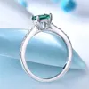 Green Nano Emerald Ring Oryginalne Solid 925 Sterling Silver Moda Vintage May Bittstone Pierścienie Dla Kobiet Fine Jewelry