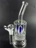 Szklane bongo z podwójnym filtrem z recyklerem fajki wodne Inline Perc Beaker Freezable Coil Dab Rig 12 Cal fajki wodne buduj platformy wiertnicze