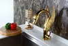 PVD GOLD color bathroom basin vessel sink tall mixer faucet crystal handle deck mounted single hole9847354