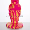 Skull Silicone Bong with Down Stem Glass Bowl Smoke hookahs Dab Food Grade Silicon Colorful Water Pipes Herb Pipe Hand