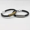 Europäische und amerikanische Mode diy handgemachte Leder Seil Armband Edelstahl Titan Armband Männer die Great Wall Hersteller Großhandel