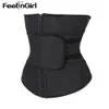 FeelinGirl High Compression Zipper Latex Waist Trainer Belt Plus Size Slimming Waist Cincher Girdle Firm Control Bosy Shaper-F1291z