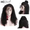 딥 웨이브 360 전체 레이스 정면 가발 흑인 여성을위한 Pre Plucked 인간의 머리 가발 130 % 밀도 전체 레이스 인간의 머리 가발 HCDIVA