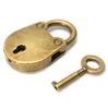 1Set Metal Old Vintage Style Mini Padlock Small Luggage Box Key Lock Copper Color Lot Of 3 Home Usage Hardware Decoration