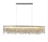 Modern Minimalist LED Pendant Lights Aluminum Chain Chandelier Lamp Suspension Chandeliers for livingroom Restaurant Bar