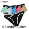 Ejumpper 5 Adet / paket Kadın İç Çamaşırı Pamuk Seksi Külot Sevimli Katı Düşük Bel Gündelik Kız Külot Bayanlar Knickers Lingerie